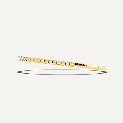 1 ctw Round Diamond Flex Bangle Bracelet - Lotus Diamond