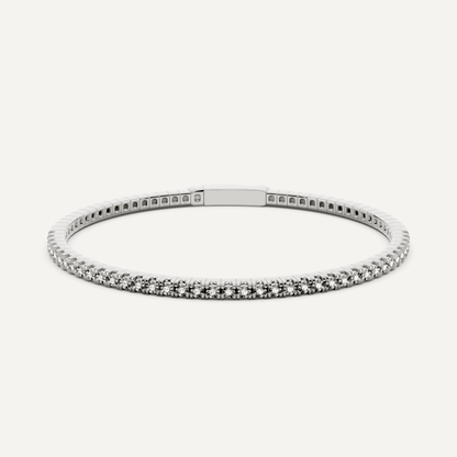 1 ctw Round Diamond Flex Bangle Bracelet - Lotus Diamond