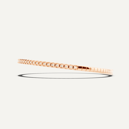 1 ctw Round Diamond Flex Bangle Bracelet - Lotus Diamond