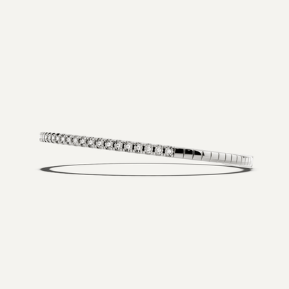 1 ctw Round Diamond Flex Bangle Bracelet - Lotus Diamond