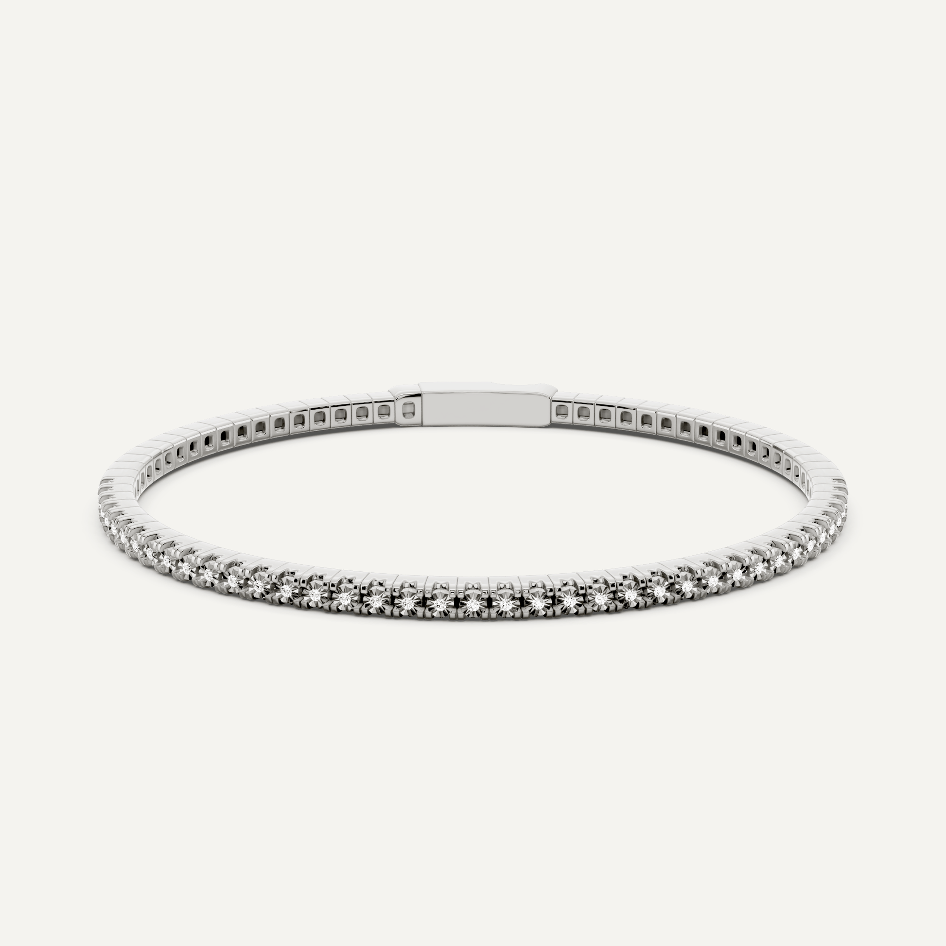 1 ctw Round Diamond Flex Bangle Bracelet - Lotus Diamond