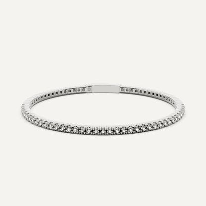 1 ctw Round Diamond Flex Bangle Bracelet - Lotus Diamond