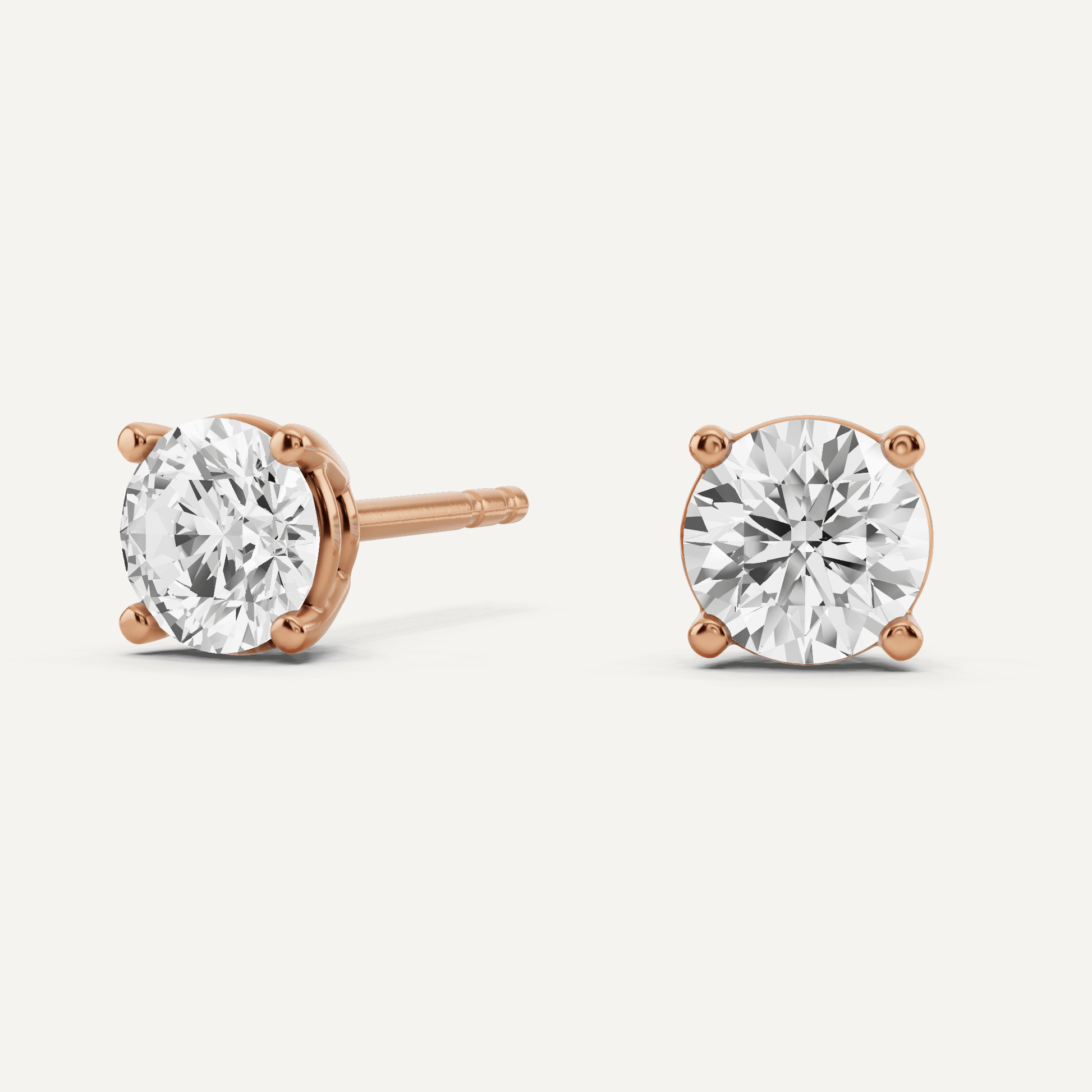 1 ctw Round Diamond Four Prong Stud Earrings - Lotus Diamond