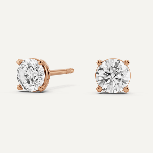 1 ctw Round Diamond Four Prong Stud Earrings - Lotus Diamond