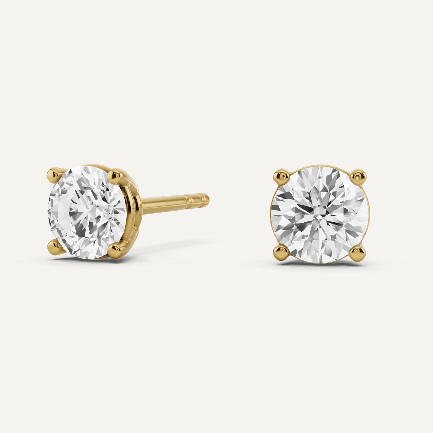 1 ctw Round Diamond Four Prong Stud Earrings - Lotus Diamond