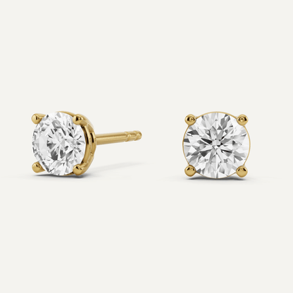 1 ctw Round Diamond Four Prong Stud Earrings - Lotus Diamond