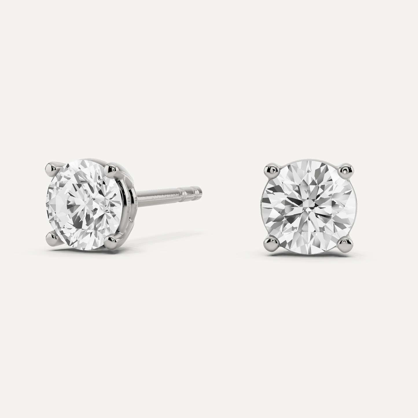 1 ctw Round Diamond Four Prong Stud Earrings - Lotus Diamond