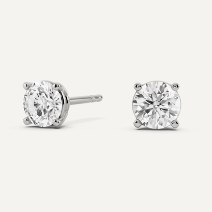 1 ctw Round Diamond Four Prong Stud Earrings - Lotus Diamond