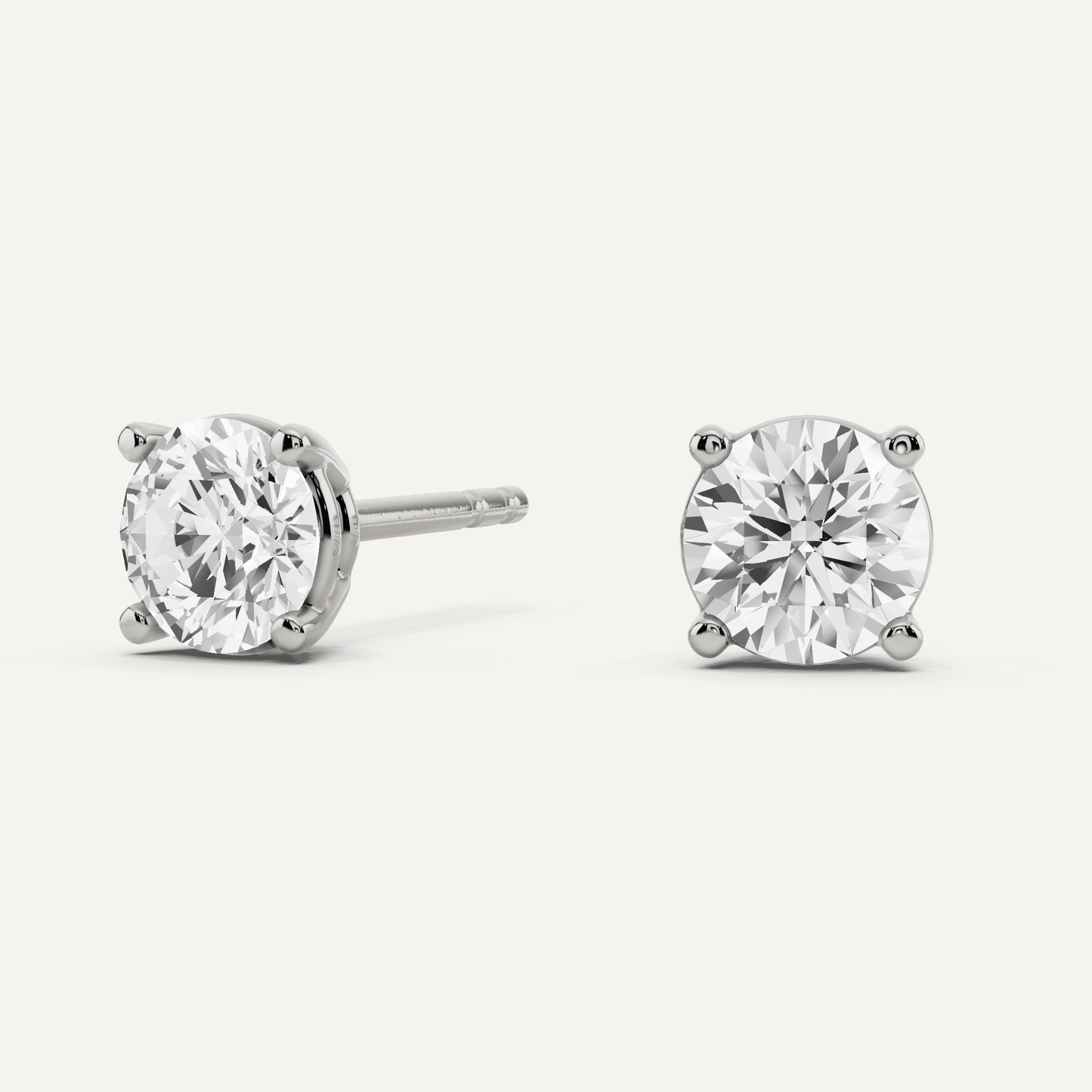 1 ctw Round Diamond Four Prong Stud Earrings - Lotus Diamond
