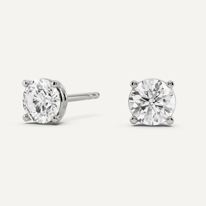 1 ctw Round Diamond Four Prong Stud Earrings - Lotus Diamond