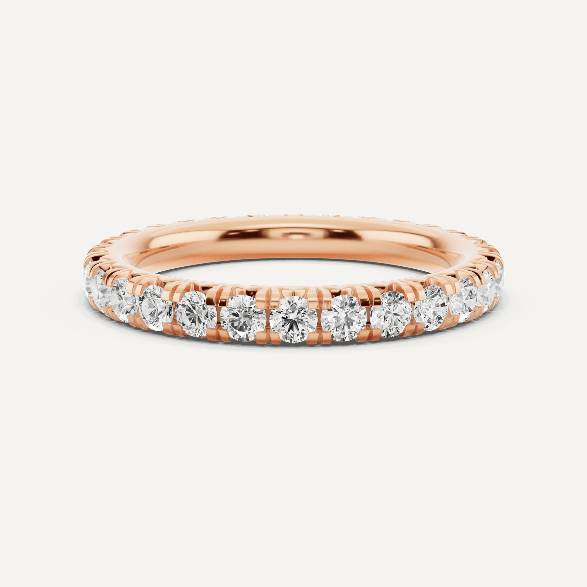 1 ctw Round Diamond French Pave Eternity Band - Lotus Diamond