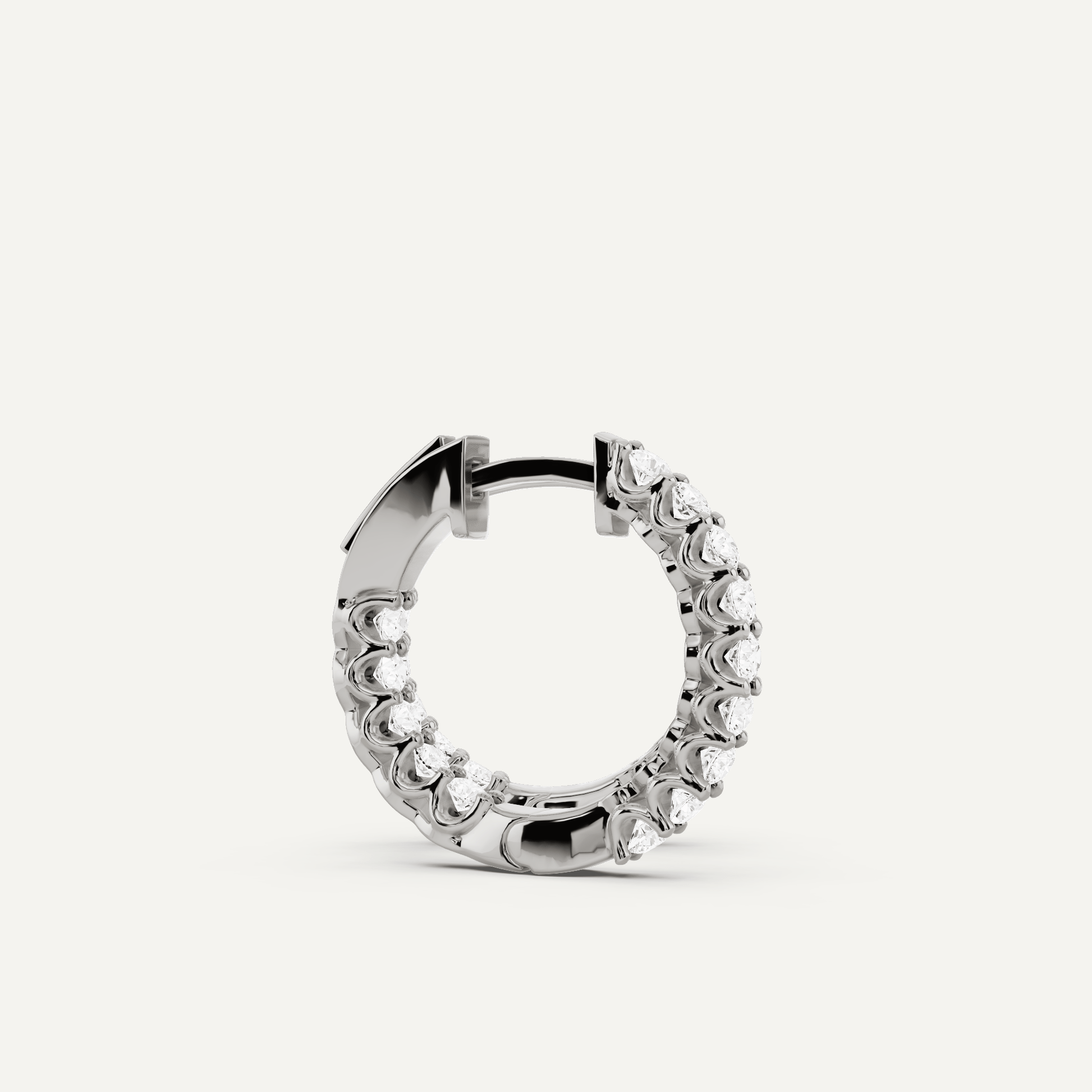 1 ctw Round Diamond Inside Out Hoop Earrings - Lotus Diamond