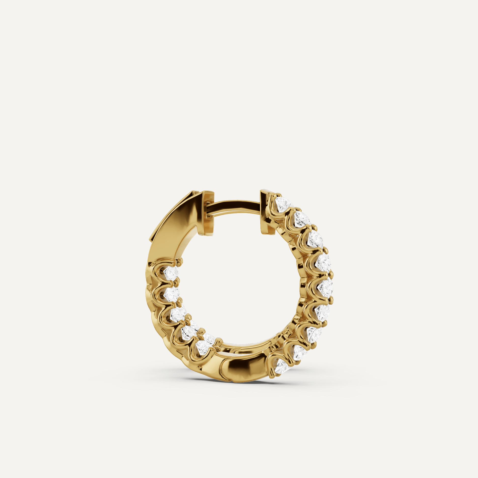 1 ctw Round Diamond Inside Out Hoop Earrings - Lotus Diamond