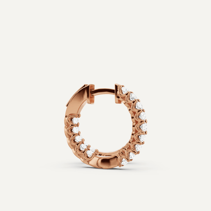 1 ctw Round Diamond Inside Out Hoop Earrings - Lotus Diamond