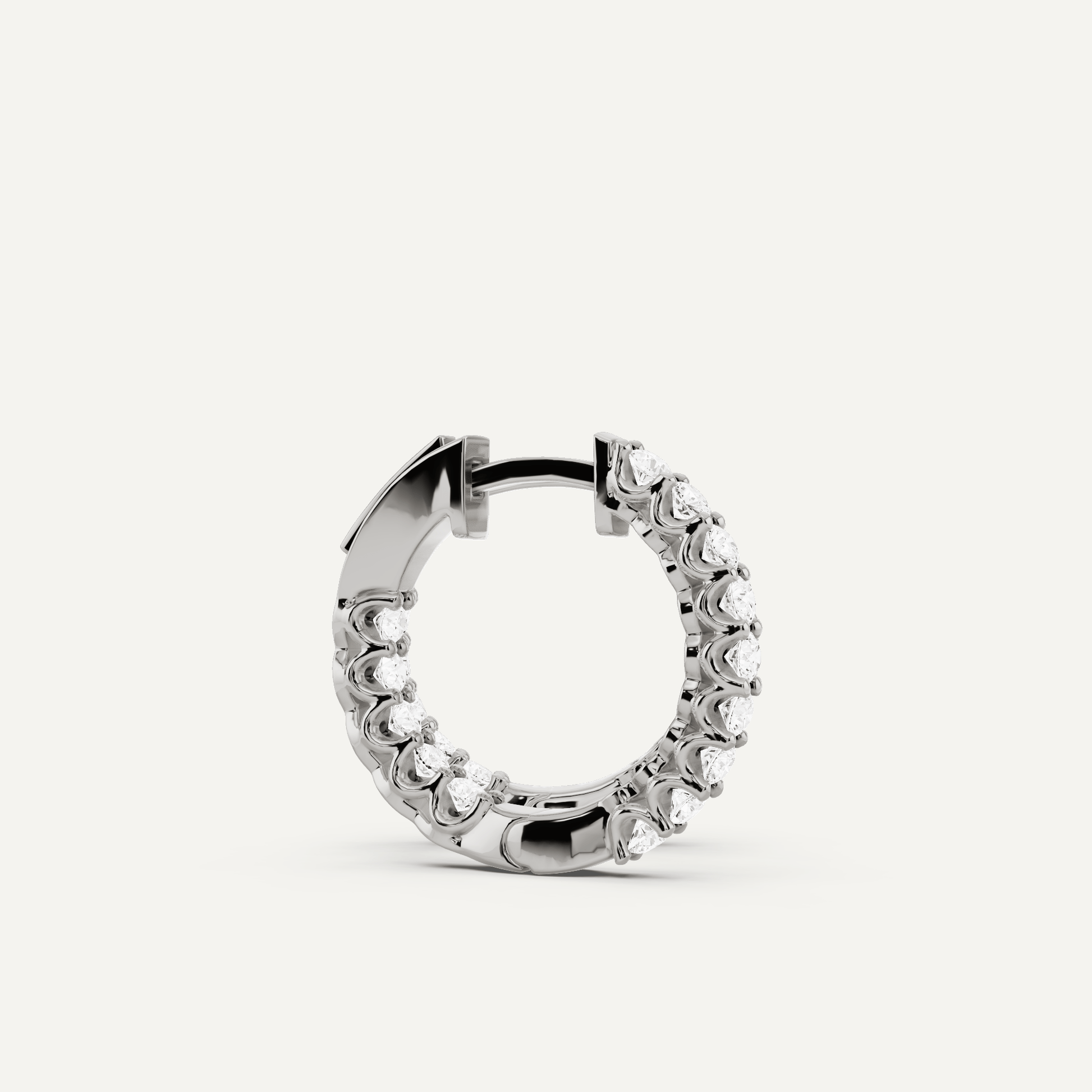 1 ctw Round Diamond Inside Out Hoop Earrings - Lotus Diamond