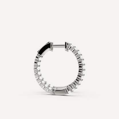1 ctw Round Diamond Inside Out Hoop Earrings - Lotus Diamond