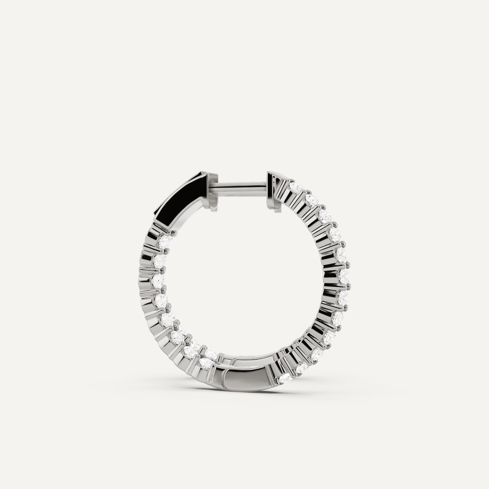 1 ctw Round Diamond Inside Out Hoop Earrings - Lotus Diamond