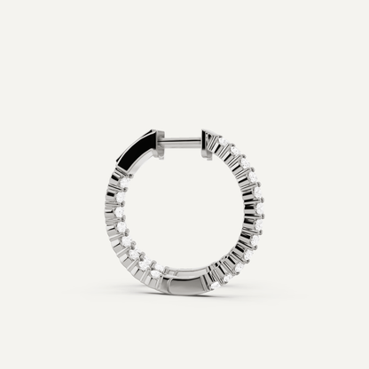 1 ctw Round Diamond Inside Out Hoop Earrings - Lotus Diamond
