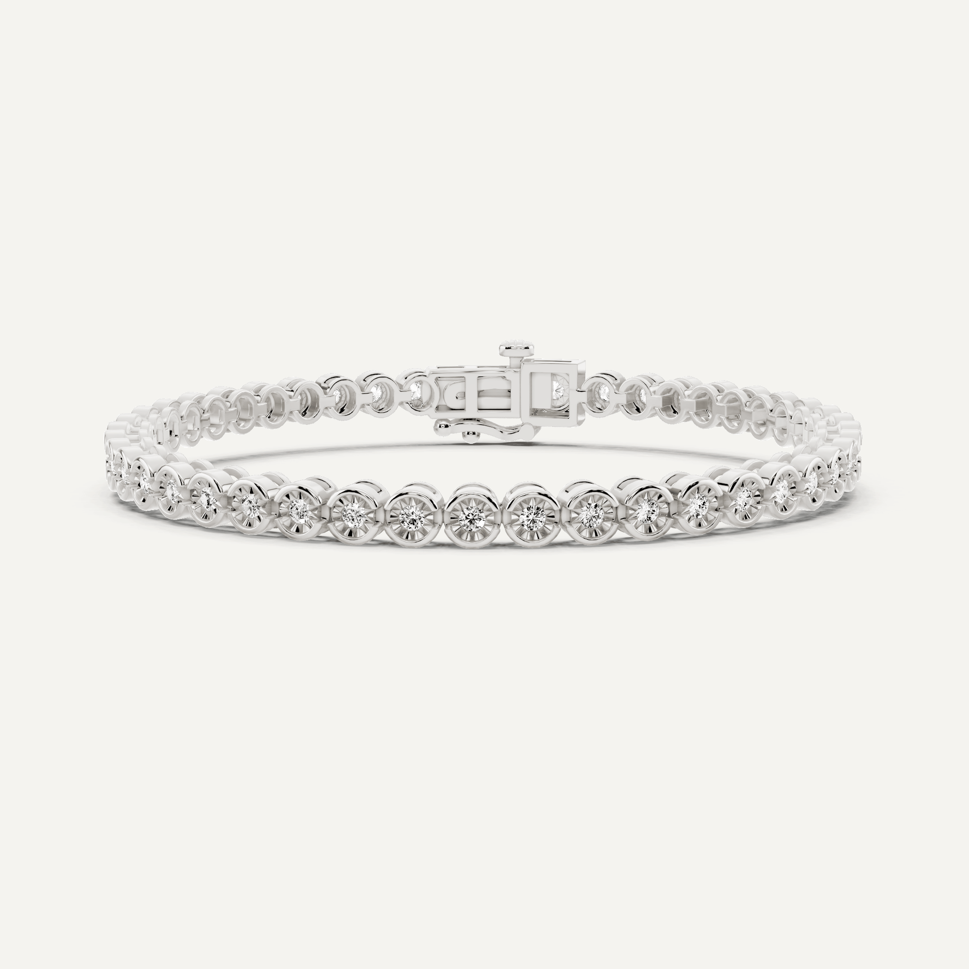 1 ctw Round Diamond Miracle Set Bezel Tennis Bracelet - Lotus Diamond