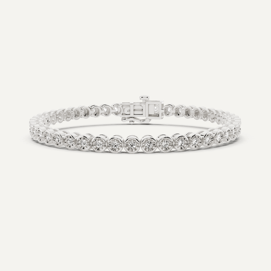 1 ctw Round Diamond Miracle Set Bezel Tennis Bracelet - Lotus Diamond