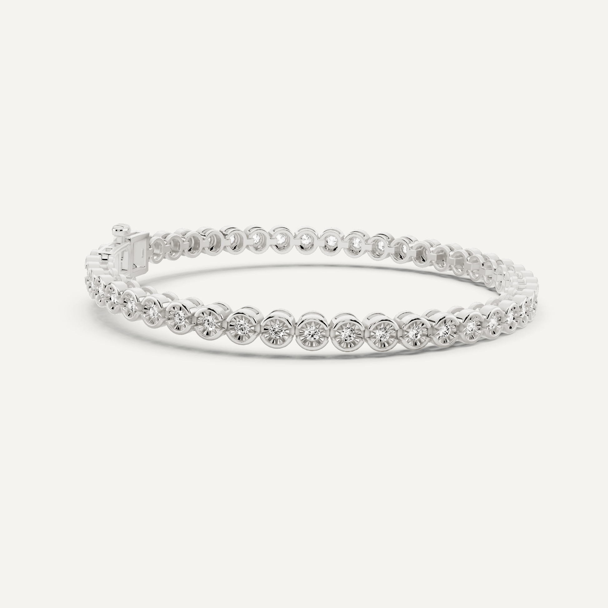 1 ctw Round Diamond Miracle Set Bezel Tennis Bracelet - Lotus Diamond