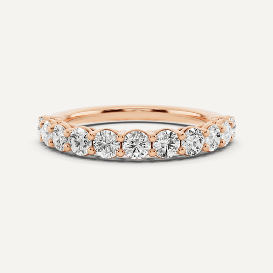 1 ctw Round Diamond Prong Set Wedding Band - Lotus Diamond