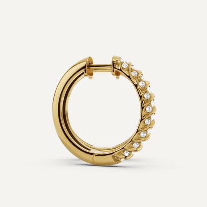 1 ctw Round Diamond Ribbon Hoop Earrings - Lotus Diamond