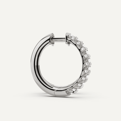 1 ctw Round Diamond Ribbon Hoop Earrings - Lotus Diamond