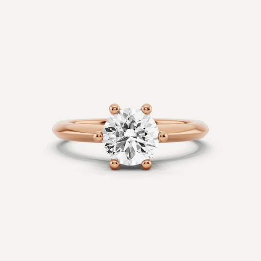 1 ctw Round Diamond Six - Prong Solitaire Engagement Ring - Lotus Diamond