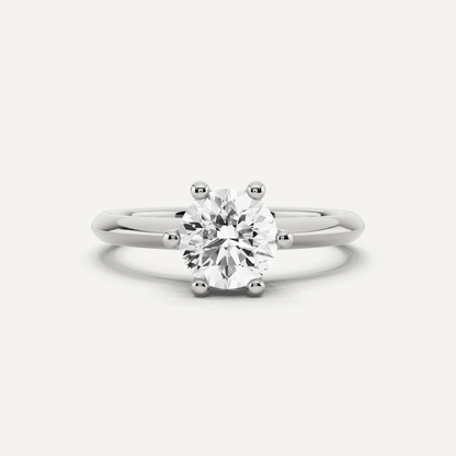 1 ctw Round Diamond Six - Prong Solitaire Engagement Ring - Lotus Diamond