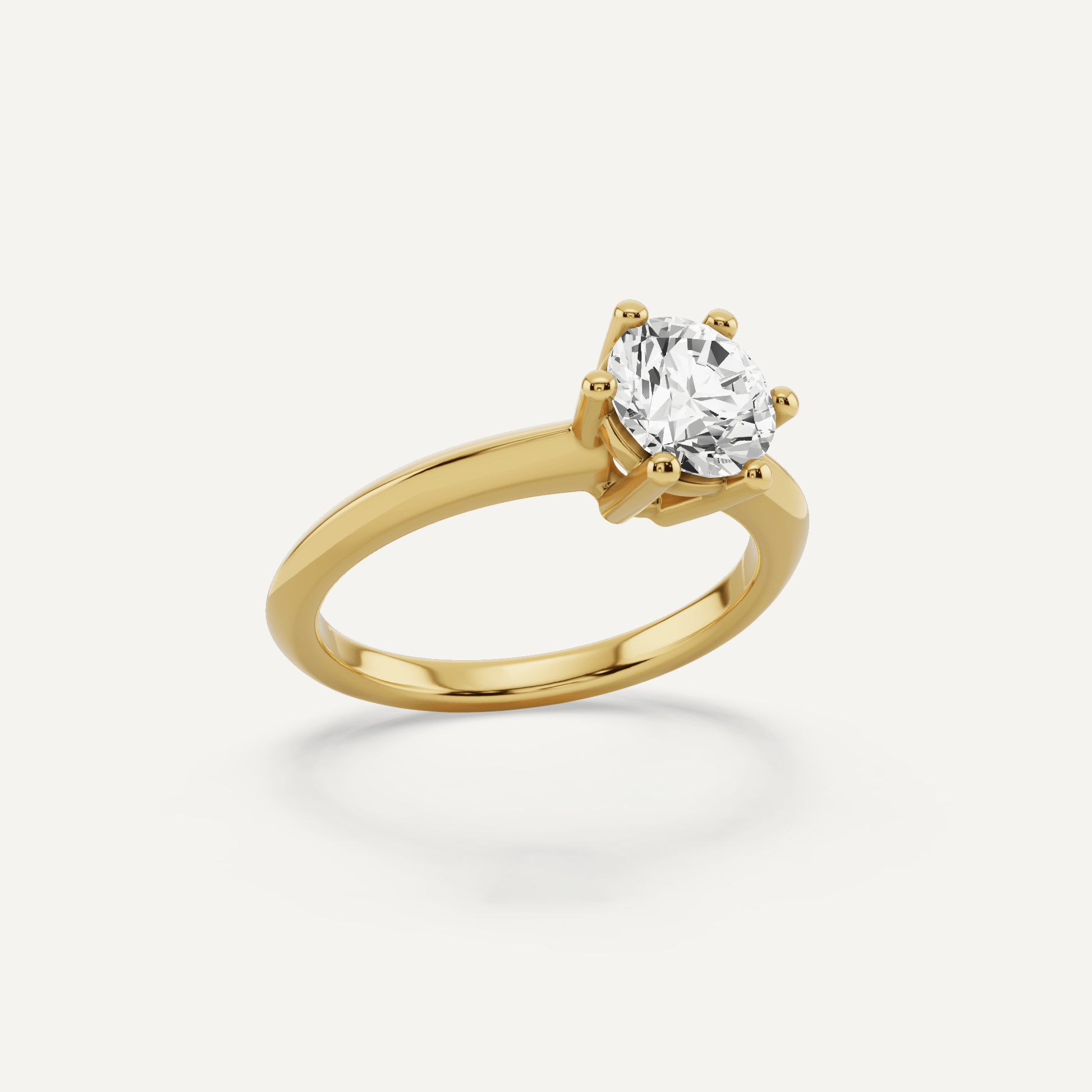 1 ctw Round Diamond Six - Prong Solitaire Engagement Ring - Lotus Diamond
