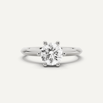 1 ctw Round Diamond Six - Prong Solitaire Engagement Ring - Lotus Diamond