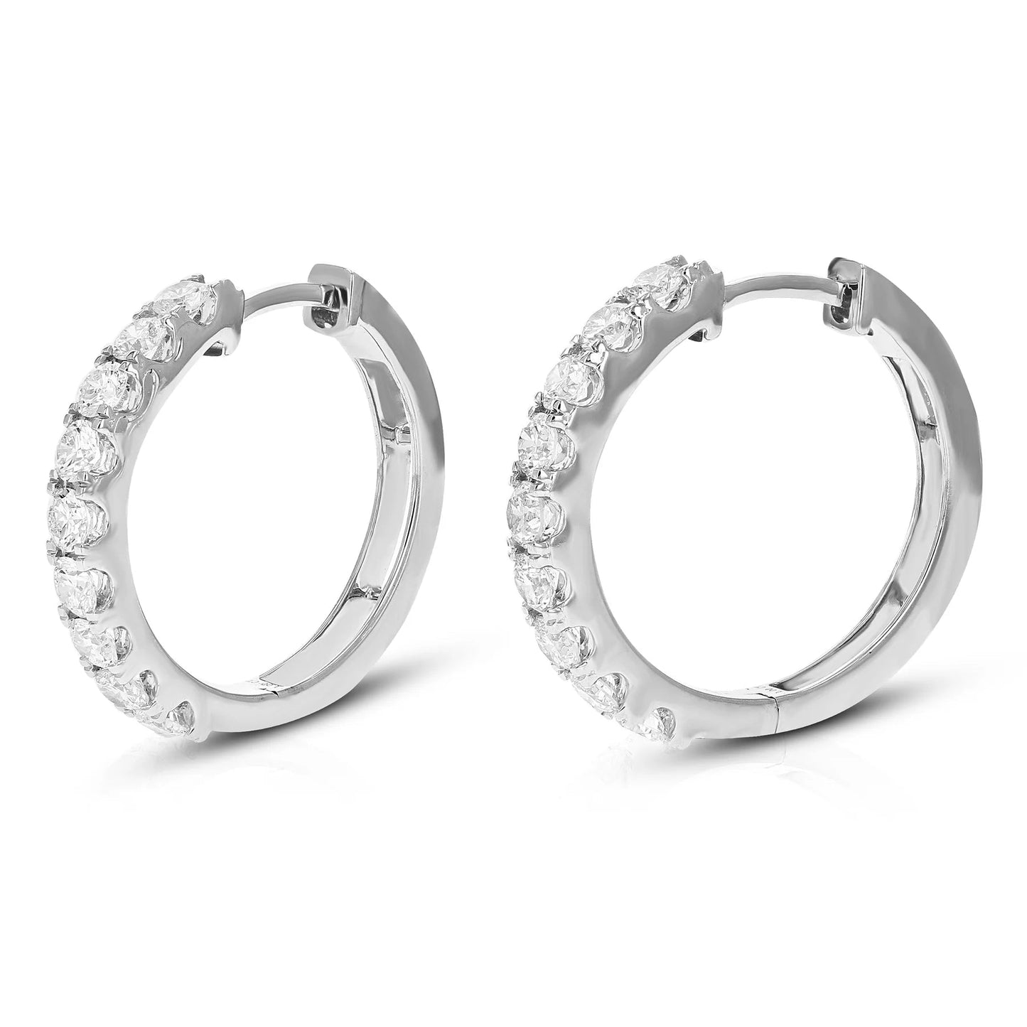 1.00 CTW Lab Grown Diamond Hoop Earrings in 18K Gold - Lotus Diamond
