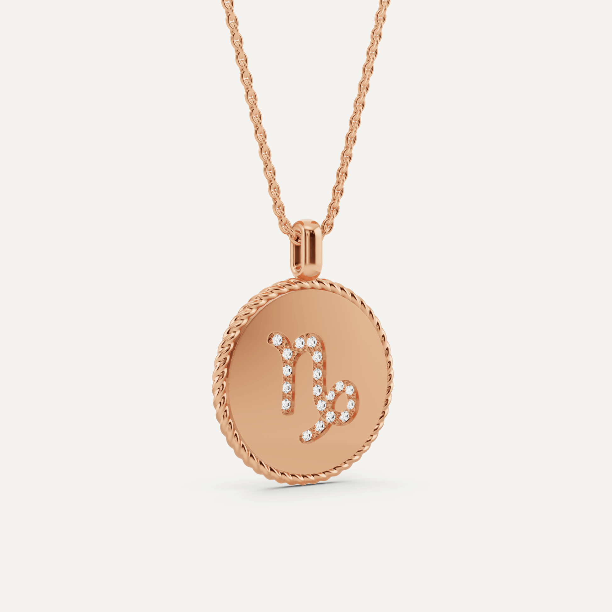 1/10 ctw Round Diamond Capricon Zodiac Sign Pendant - Lotus Diamond