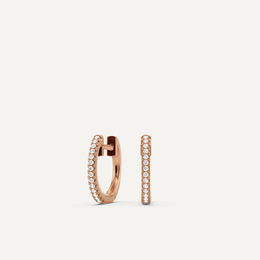 1/10 ctw Round Diamond Hoop Earrings - Lotus Diamond