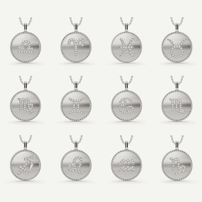 1/10 ctw Round Diamond Pisces Zodiac Sign Pendant - Lotus Diamond
