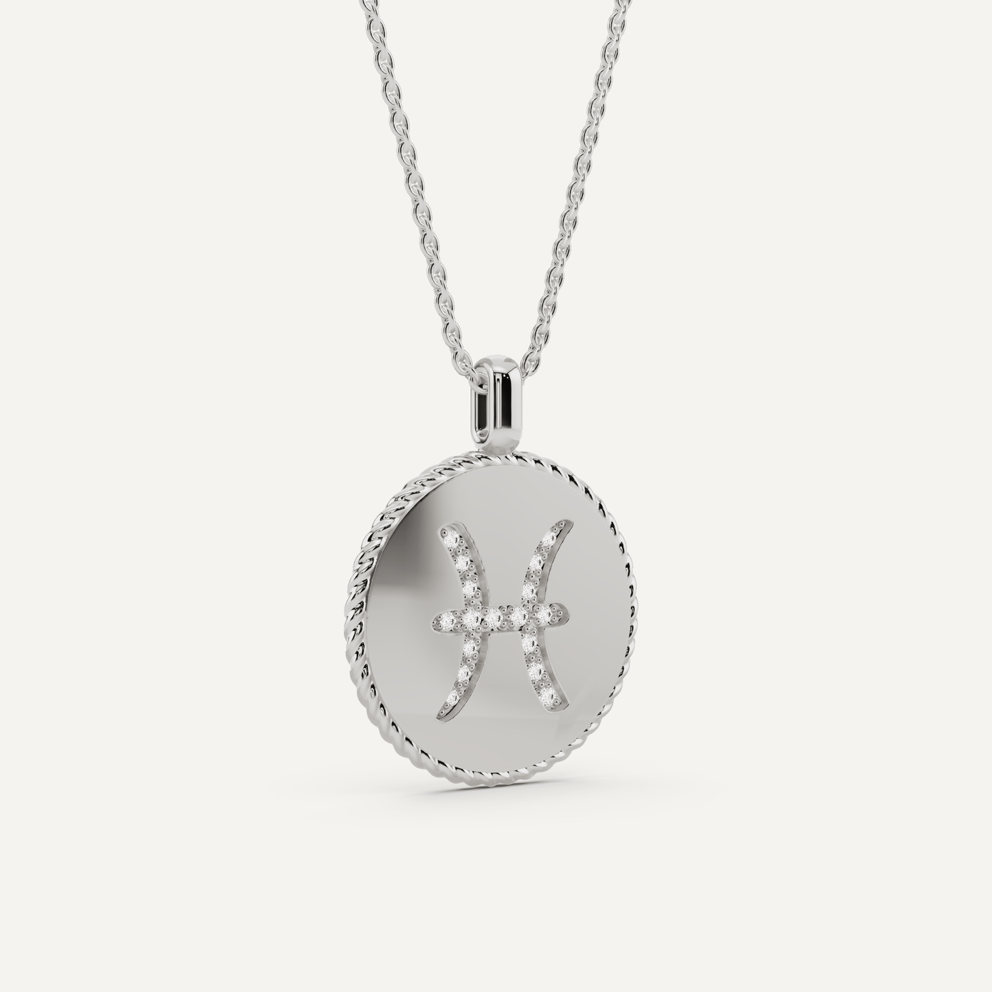 1/10 ctw Round Diamond Pisces Zodiac Sign Pendant - Lotus Diamond