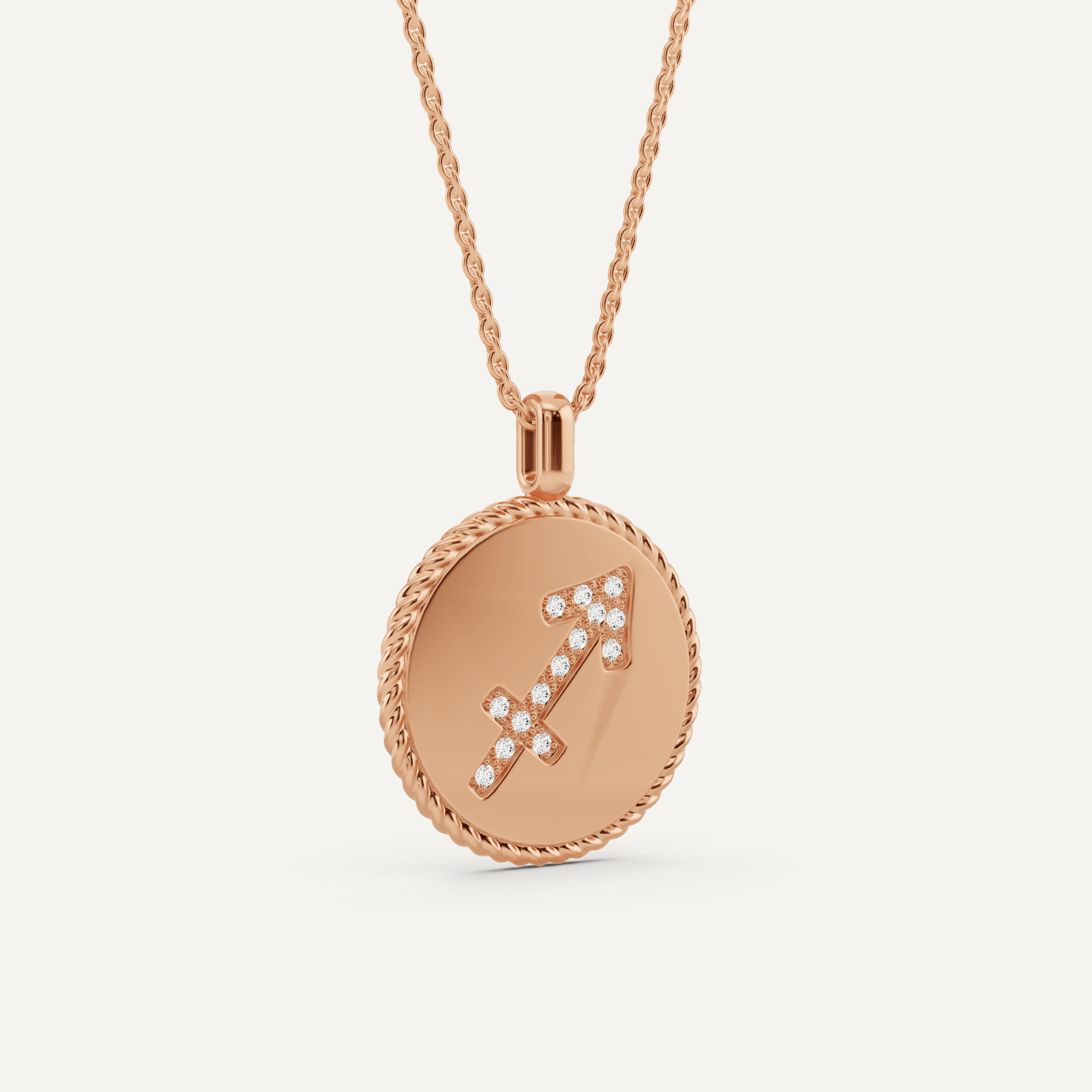 1/10 ctw Round Diamond Sagittarius Zodiac Sign Pendant - Lotus Diamond