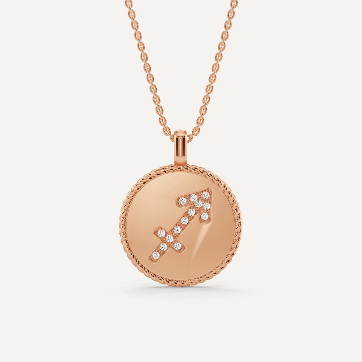 1/10 ctw Round Diamond Sagittarius Zodiac Sign Pendant - Lotus Diamond