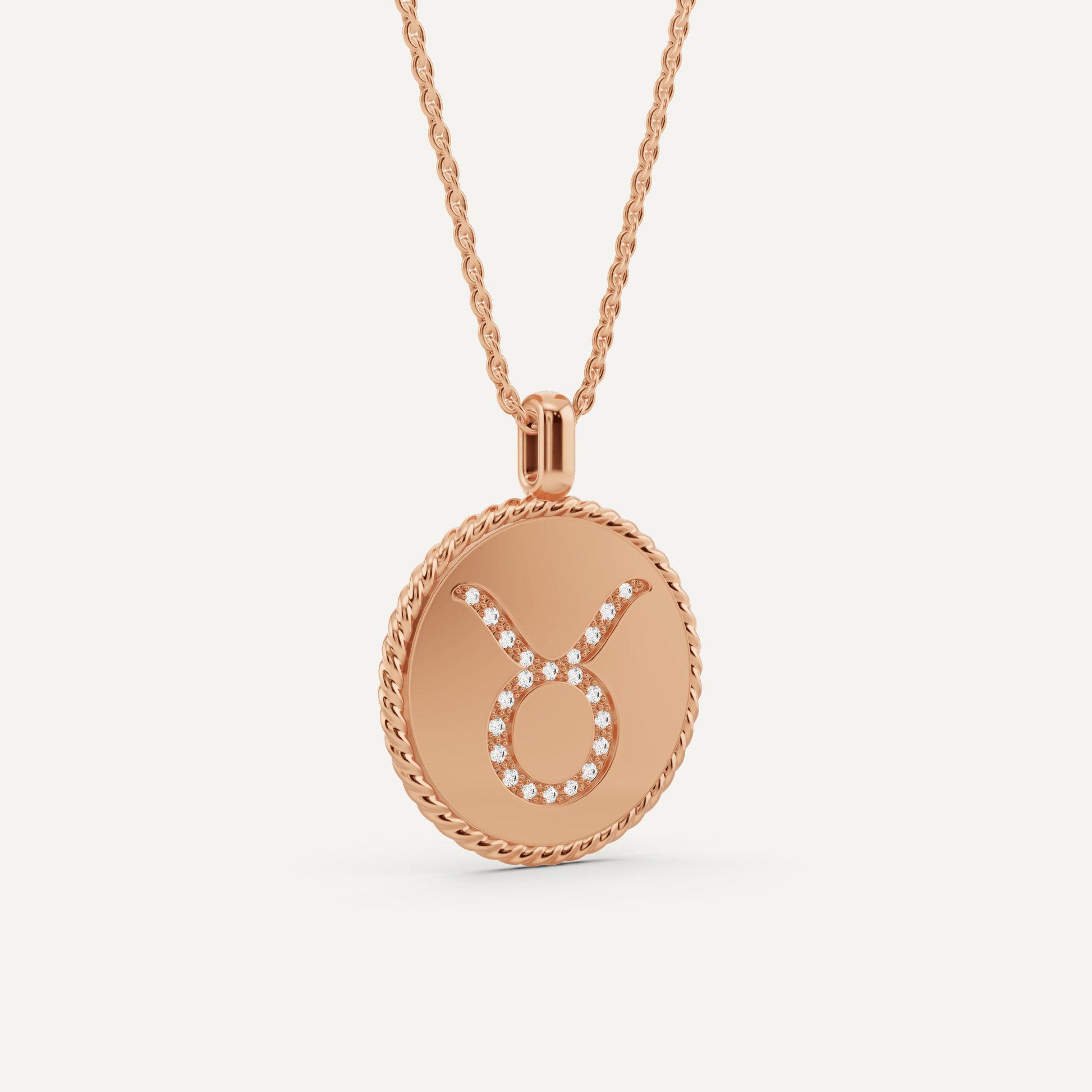 1/10 ctw Round Diamond Taurus Zodiac Sign Pendant - Lotus Diamond
