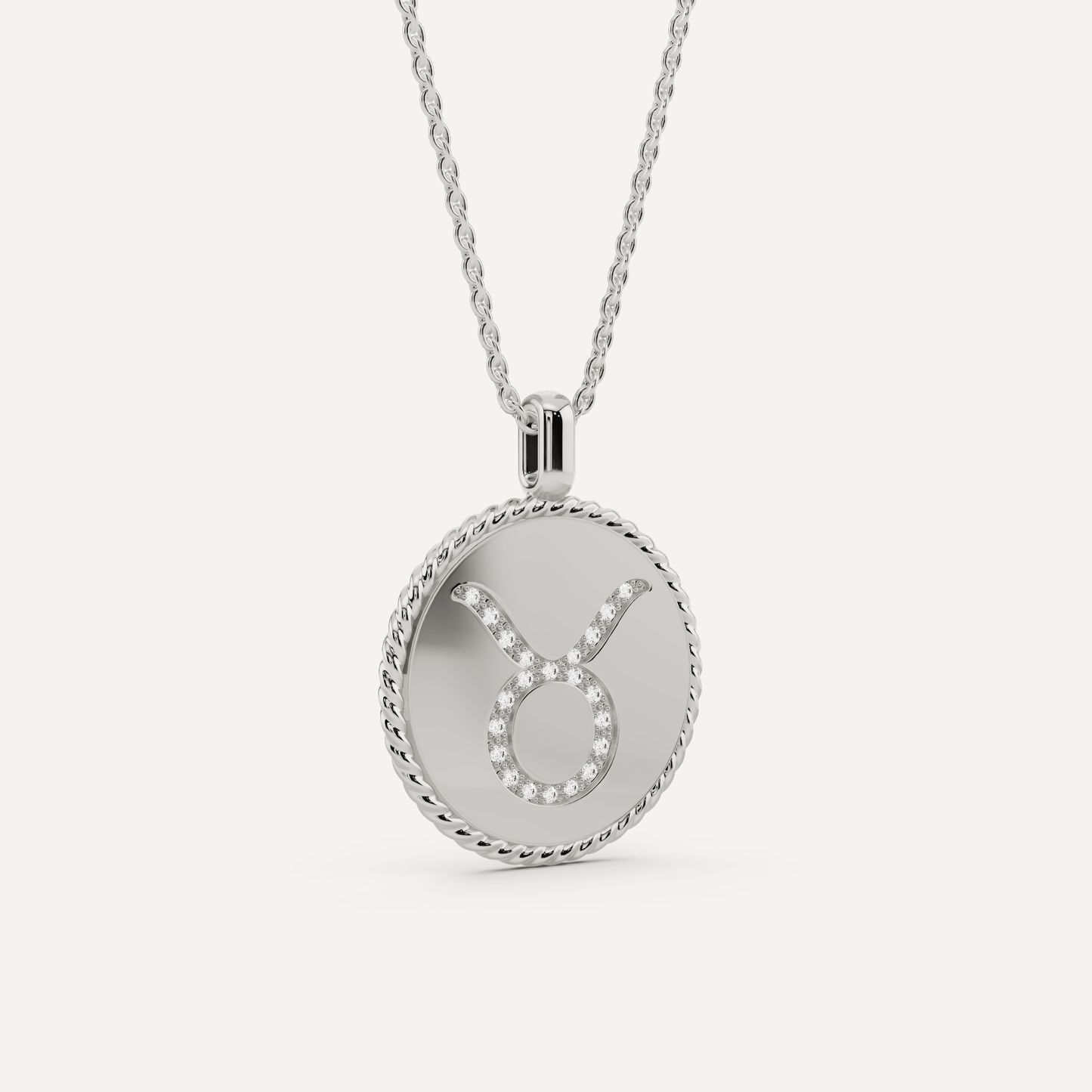 1/10 ctw Round Diamond Taurus Zodiac Sign Pendant - Lotus Diamond