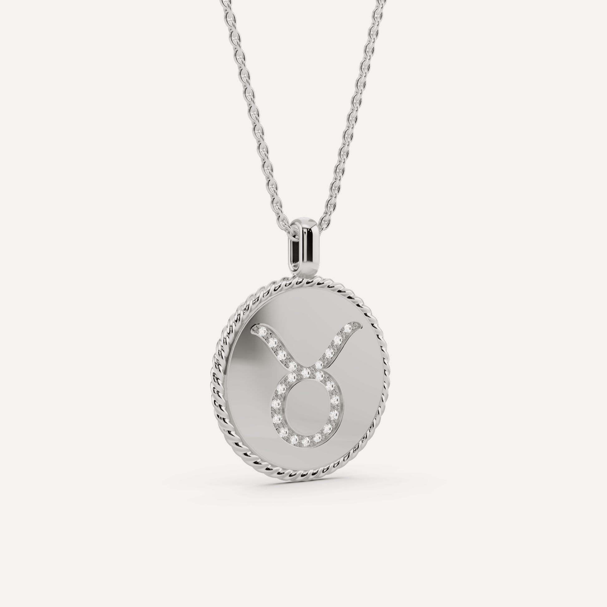 1/10 ctw Round Diamond Taurus Zodiac Sign Pendant - Lotus Diamond