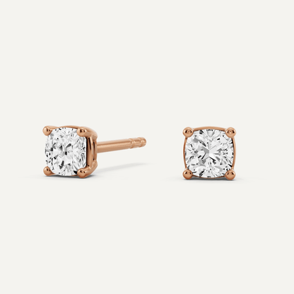 1/2 ctw Cushion Diamond Solitaire Stud Earrings - Lotus Diamond