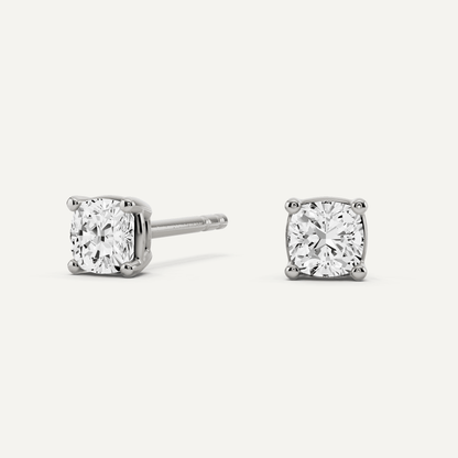 1/2 ctw Cushion Diamond Solitaire Stud Earrings - Lotus Diamond