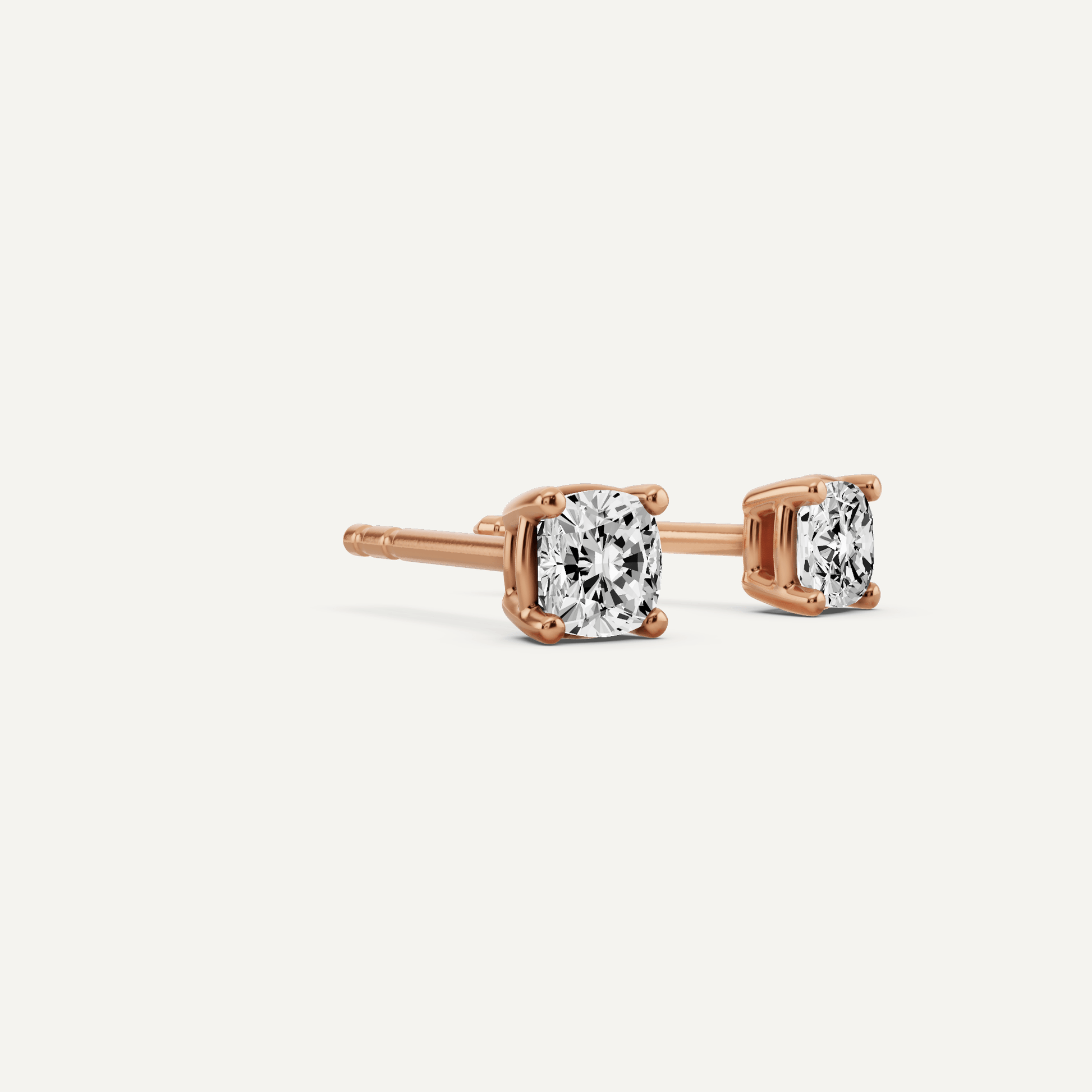 1/2 ctw Cushion Diamond Solitaire Stud Earrings - Lotus Diamond