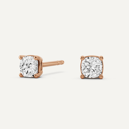 1/2 ctw Cushion Diamond Solitaire Stud Earrings - Lotus Diamond