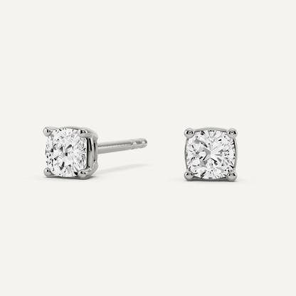 1/2 ctw Cushion Diamond Solitaire Stud Earrings - Lotus Diamond