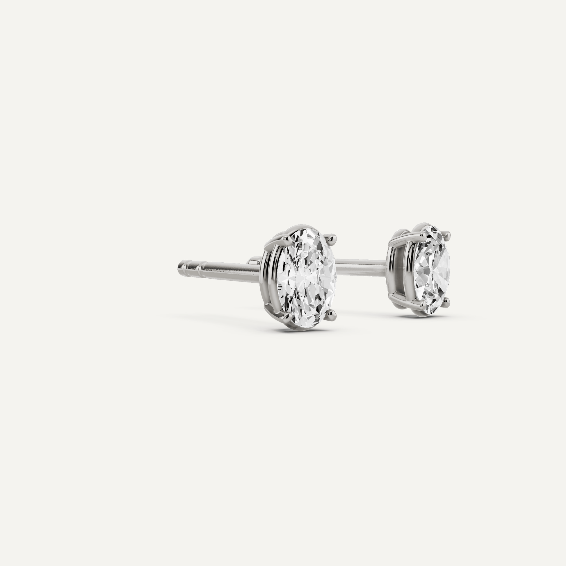 1/2 ctw Oval Diamond Solitaire Stud Earrings - Lotus Diamond