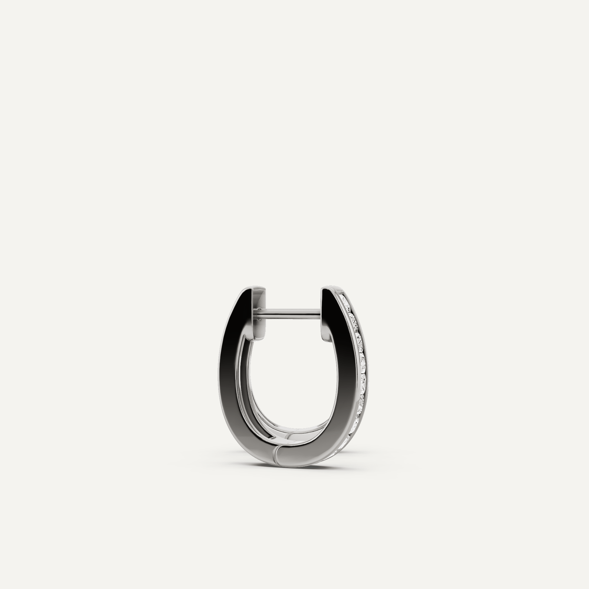 1/2 ctw Princess Diamond Channel Set Huggie Hoop Earrings - Lotus Diamond