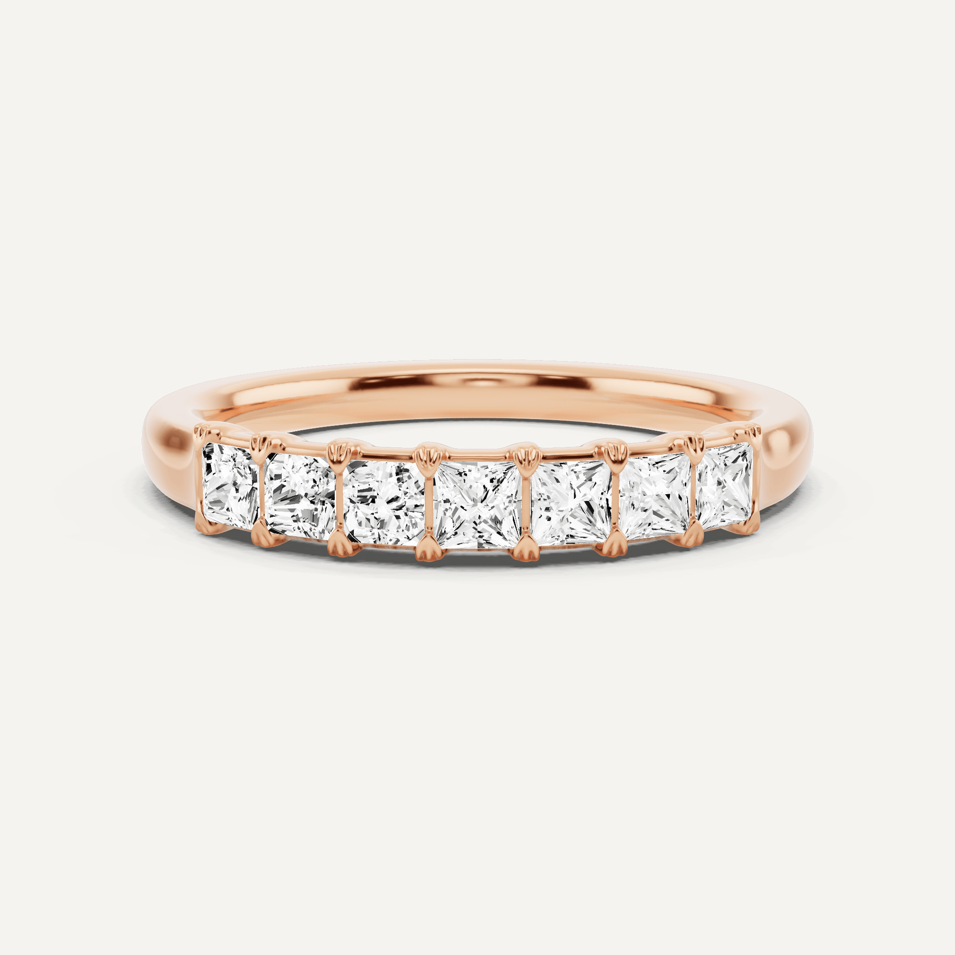 1/2 ctw Princess Diamond Seven Stone Anniversary Band - Lotus Diamond